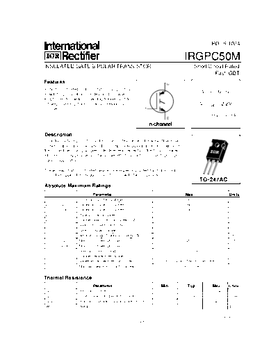 International Rectifier irgpc50m  . Electronic Components Datasheets Active components Transistors International Rectifier irgpc50m.pdf