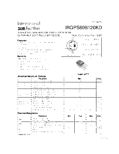 International Rectifier irgps60b120kd  . Electronic Components Datasheets Active components Transistors International Rectifier irgps60b120kd.pdf