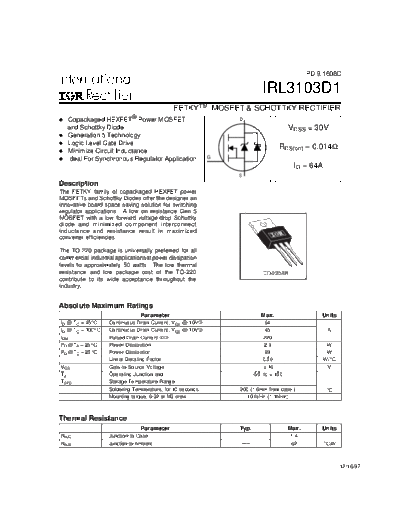 International Rectifier irl3103d1  . Electronic Components Datasheets Active components Transistors International Rectifier irl3103d1.pdf