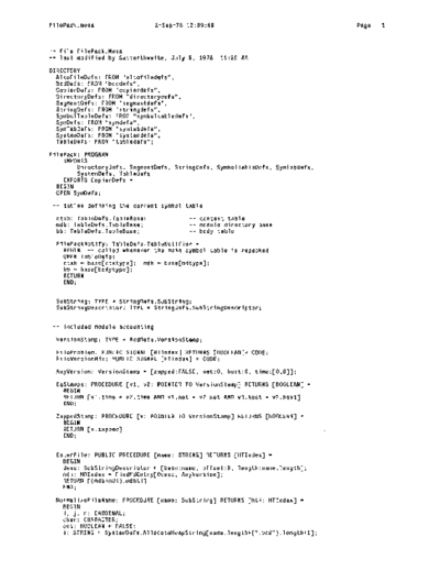 xerox FilePack.mesa Sep78  xerox mesa 4.0_1978 listing Mesa_4_Compiler FilePack.mesa_Sep78.pdf