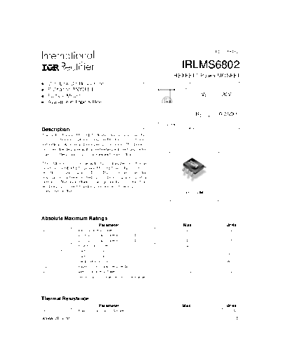 International Rectifier irlms6802  . Electronic Components Datasheets Active components Transistors International Rectifier irlms6802.pdf