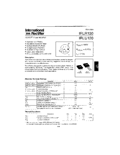 International Rectifier irlr120  . Electronic Components Datasheets Active components Transistors International Rectifier irlr120.pdf