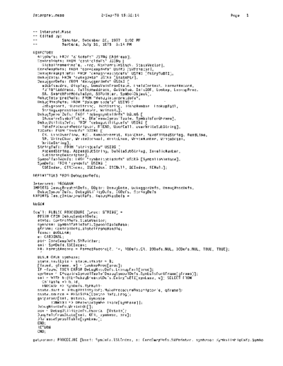 xerox Interpret.mesa Sep78  xerox mesa 4.0_1978 listing Mesa_4_Debug Interpret.mesa_Sep78.pdf