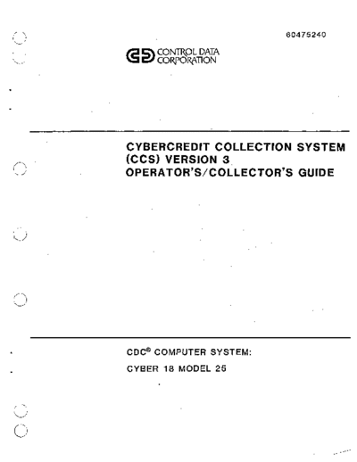 cdc 60475240A Cybercredit Collection System 3 Operators Manual Jun80  . Rare and Ancient Equipment cdc 1700 cyber_18 applications 60475240A_Cybercredit_Collection_System_3_Operators_Manual_Jun80.pdf
