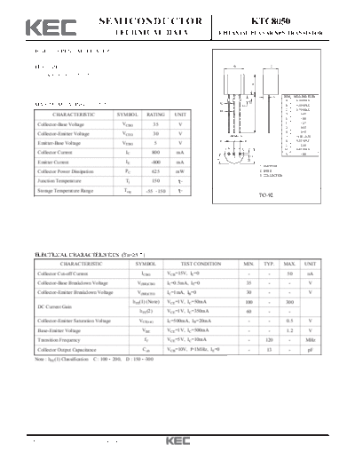 KEC ktc8050  . Electronic Components Datasheets Active components Transistors KEC ktc8050.pdf