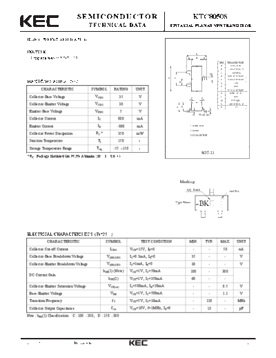 KEC ktc8050s  . Electronic Components Datasheets Active components Transistors KEC ktc8050s.pdf