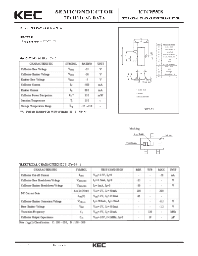 KEC ktc8550s  . Electronic Components Datasheets Active components Transistors KEC ktc8550s.pdf