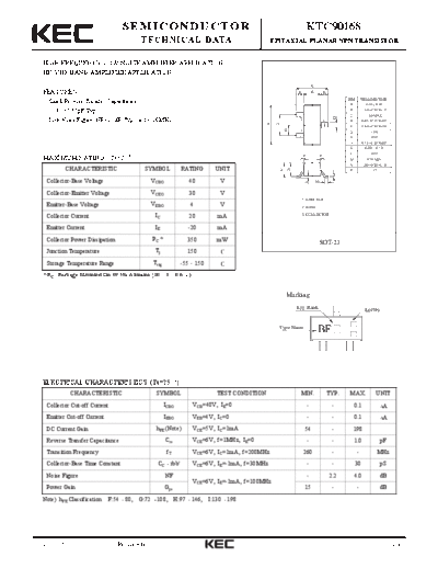 KEC ktc9016s  . Electronic Components Datasheets Active components Transistors KEC ktc9016s.pdf