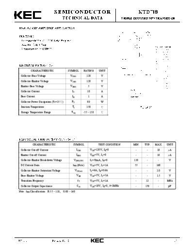 KEC ktd718  . Electronic Components Datasheets Active components Transistors KEC ktd718.pdf