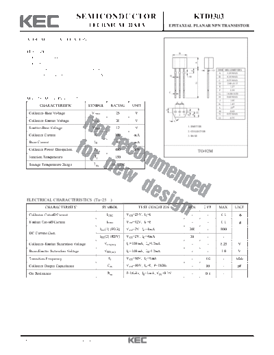 KEC ktd1303  . Electronic Components Datasheets Active components Transistors KEC ktd1303.pdf