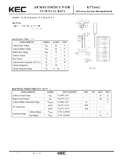 KEC ktd1411  . Electronic Components Datasheets Active components Transistors KEC ktd1411.pdf