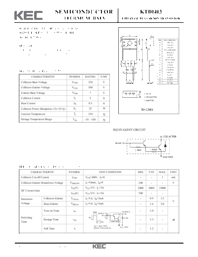 KEC ktd1413  . Electronic Components Datasheets Active components Transistors KEC ktd1413.pdf