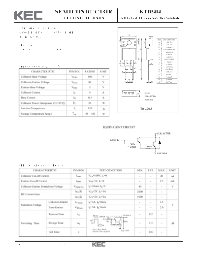 KEC ktd1414  . Electronic Components Datasheets Active components Transistors KEC ktd1414.pdf