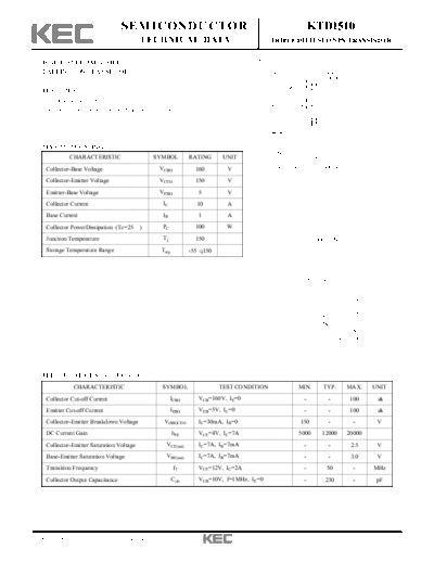 KEC ktd1510  . Electronic Components Datasheets Active components Transistors KEC ktd1510.pdf