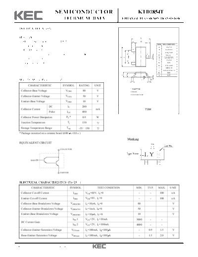 KEC ktd1854t  . Electronic Components Datasheets Active components Transistors KEC ktd1854t.pdf