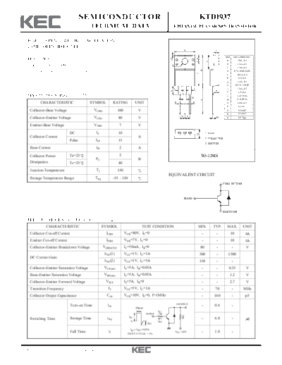 KEC ktd1937  . Electronic Components Datasheets Active components Transistors KEC ktd1937.pdf