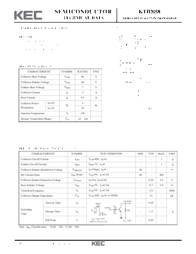 KEC ktd2058  . Electronic Components Datasheets Active components Transistors KEC ktd2058.pdf
