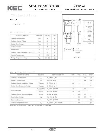 KEC ktd2060  . Electronic Components Datasheets Active components Transistors KEC ktd2060.pdf