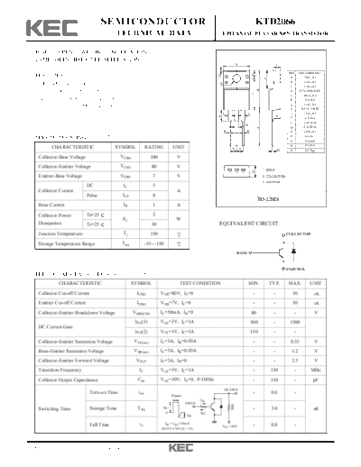KEC ktd2066  . Electronic Components Datasheets Active components Transistors KEC ktd2066.pdf