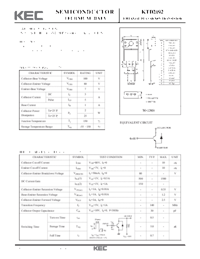 KEC ktd2092  . Electronic Components Datasheets Active components Transistors KEC ktd2092.pdf