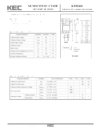 KEC ktd2424  . Electronic Components Datasheets Active components Transistors KEC ktd2424.pdf