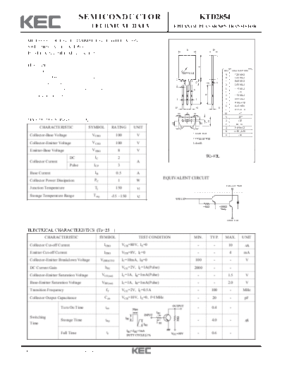 KEC ktd2854  . Electronic Components Datasheets Active components Transistors KEC ktd2854.pdf