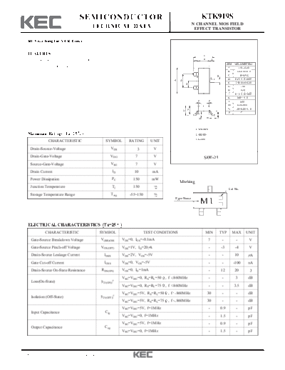 KEC ktk919s  . Electronic Components Datasheets Active components Transistors KEC ktk919s.pdf