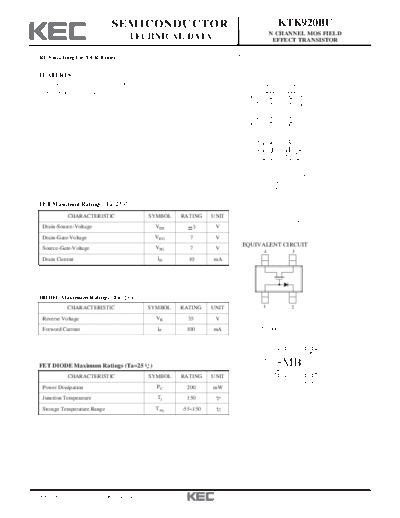 KEC ktk920bu  . Electronic Components Datasheets Active components Transistors KEC ktk920bu.pdf