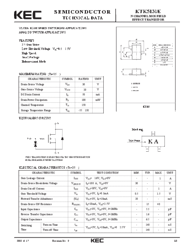 KEC ktk5131e  . Electronic Components Datasheets Active components Transistors KEC ktk5131e.pdf