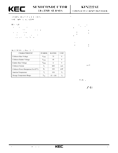 KEC ktn2222ae  . Electronic Components Datasheets Active components Transistors KEC ktn2222ae.pdf