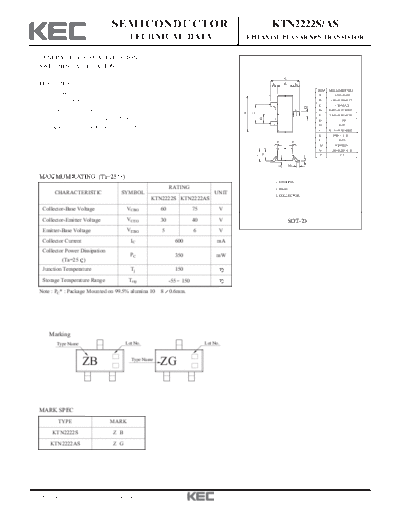 KEC ktn2222s as  . Electronic Components Datasheets Active components Transistors KEC ktn2222s_as.pdf
