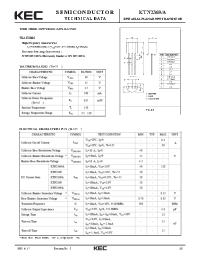 KEC ktn2369 a  . Electronic Components Datasheets Active components Transistors KEC ktn2369_a.pdf