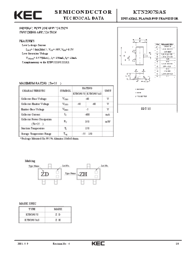 KEC ktn2907s as  . Electronic Components Datasheets Active components Transistors KEC ktn2907s_as.pdf