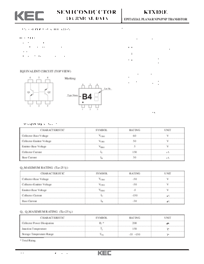 KEC ktx101e  . Electronic Components Datasheets Active components Transistors KEC ktx101e.pdf