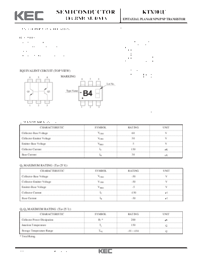 KEC ktx101u  . Electronic Components Datasheets Active components Transistors KEC ktx101u.pdf