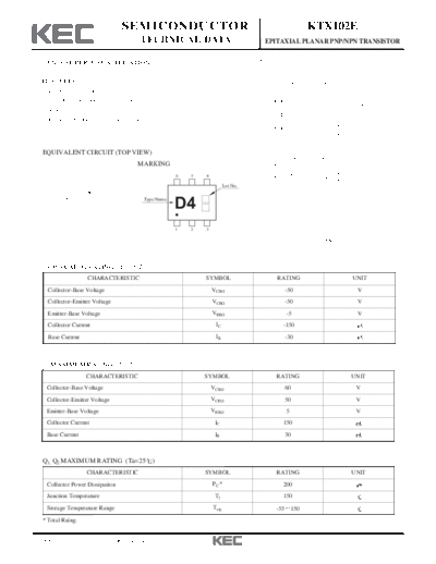 KEC ktx102e  . Electronic Components Datasheets Active components Transistors KEC ktx102e.pdf