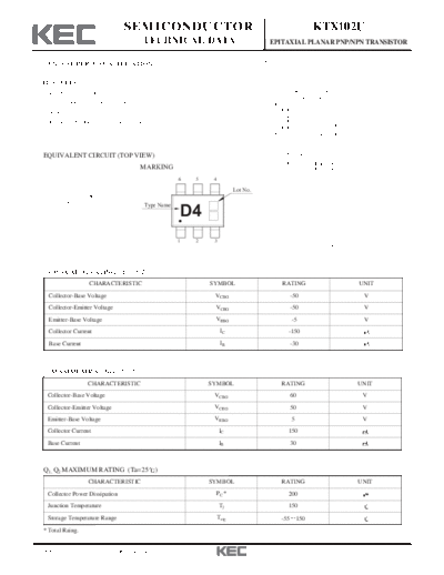 KEC ktx102u  . Electronic Components Datasheets Active components Transistors KEC ktx102u.pdf