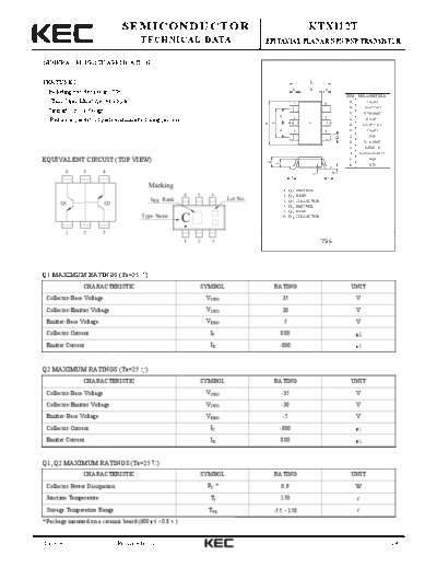 . Electronic Components Datasheets ktx112t  . Electronic Components Datasheets Active components Transistors KEC ktx112t.pdf