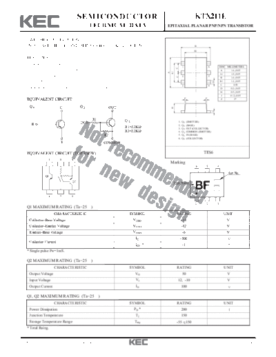 . Electronic Components Datasheets ktx211e  . Electronic Components Datasheets Active components Transistors KEC ktx211e.pdf