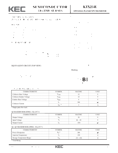 KEC ktx214e  . Electronic Components Datasheets Active components Transistors KEC ktx214e.pdf