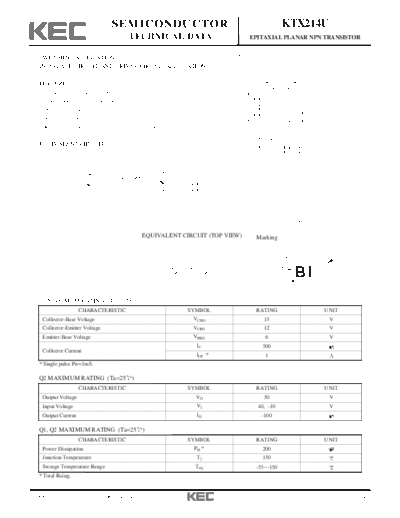 KEC ktx214u  . Electronic Components Datasheets Active components Transistors KEC ktx214u.pdf