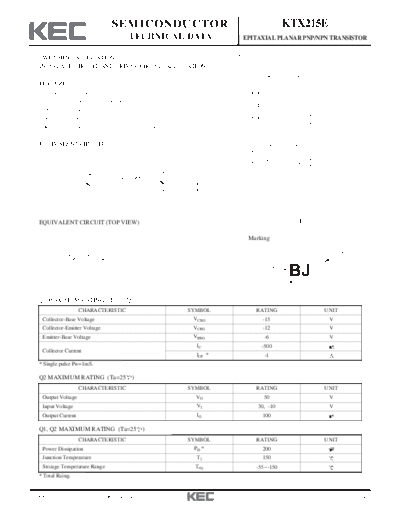 KEC ktx215e  . Electronic Components Datasheets Active components Transistors KEC ktx215e.pdf