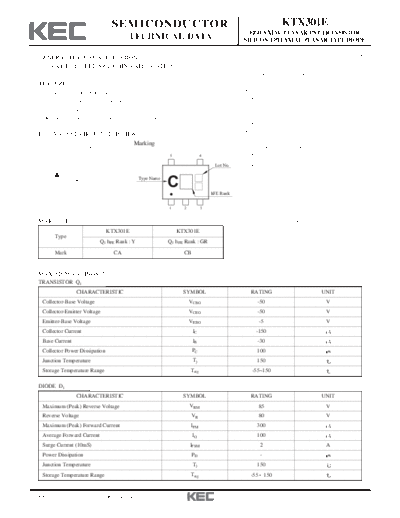 KEC ktx301e  . Electronic Components Datasheets Active components Transistors KEC ktx301e.pdf