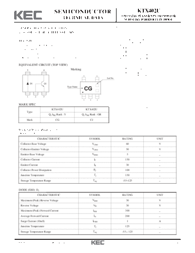 KEC ktx402u  . Electronic Components Datasheets Active components Transistors KEC ktx402u.pdf