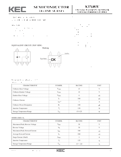 KEC ktx403u  . Electronic Components Datasheets Active components Transistors KEC ktx403u.pdf