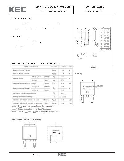KEC ku048n03d  . Electronic Components Datasheets Active components Transistors KEC ku048n03d.pdf