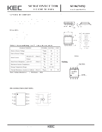 KEC ku063n03q  . Electronic Components Datasheets Active components Transistors KEC ku063n03q.pdf