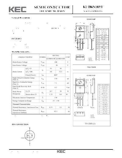 KEC ku086n10p f  . Electronic Components Datasheets Active components Transistors KEC ku086n10p_f.pdf