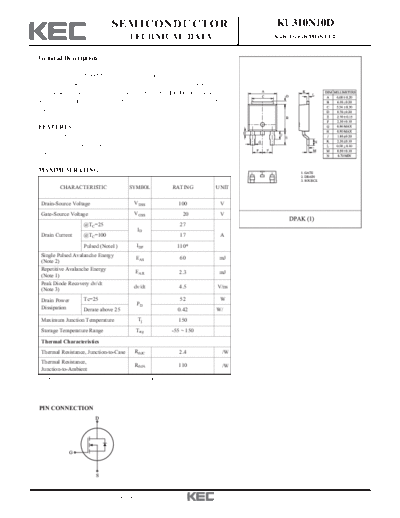 KEC ku310n10d  . Electronic Components Datasheets Active components Transistors KEC ku310n10d.pdf