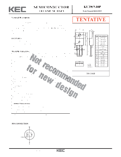 KEC ku390n10p  . Electronic Components Datasheets Active components Transistors KEC ku390n10p.pdf